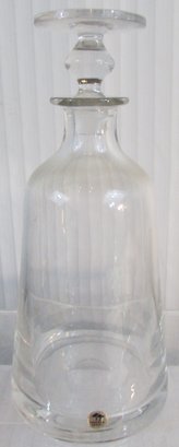 Vintage EKENAS Crystal DECANTER & Stopper, Crystal Clear, MCM BARWARE Style, Made In SWEDEN, Appx 9.5' Tall