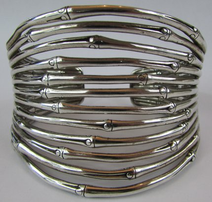 Magnificent JOHN HARDY Designs, Extra Wide BAMBOO Bracelet, Sterling .925 Silver COMPOSITION
