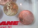 SIX 6 Coin Lucite Paperweight, Advertising SELDANE