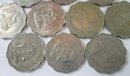 SET Of 10 COINS! Authentic BAHAMA Issue, Ten $.10 Cents, Mixed Dates, Copper Nickel Content, Discontinued