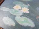 Reproduction Claude Monet Print, 'WATERLILIES' On Board, Approximately 18' X 15,' Nicely Framed GOLD Finish