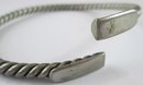 Vintage BANGLE Bracelet, ROPED Design, Silver Tone Base Metal Construction, Adjustable