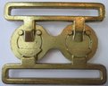 Vintage BELT BUCKLE, Two 2 Piece Interlocking Design, Gold Tone Base Metal