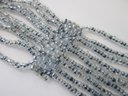 Vintage WIDE Multi-Strand BOHO Bracelet, Handcrafted Blueish Seed Beads