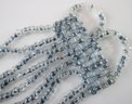 Vintage WIDE Multi-Strand BOHO Bracelet, Handcrafted Blueish Seed Beads