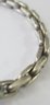 Vintage CHAIN Bracelet, Interlocking LINK Design, Faux Tortoise Insert, Sterling .925 Silver, Clasp Closure