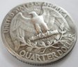 Authentic 1945D WASHINGTON QUARTER Dollar $.25, Denver Mint, 90 Percent SILVER, United States