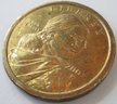 Authentic 2001P SACAGAWEA DOLLAR $1.00, Gold Hue, Philadelphia Mint, Discontinued Style, United States