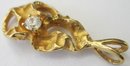 Vintage Drop PENDANT, Gold NUGGET Design, 14K GOLD With Carrier Loop