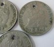Set Of 3! Authentic GUATEMALA Issue Coins, Dated 1900, Half 1/2 Real, Copper Nickel Content, Discontinued