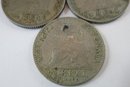 Set Of 3! Authentic GUATEMALA Issue Coins, Dated 1900, Half 1/2 Real, Copper Nickel Content, Discontinued