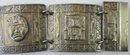 Vintage Link BRACELET, Ethnic Design In Relief, Sterling .925 Silver, Slide Closure, Made In PERU