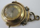 Vintage Pendant, Appears Working COMPASS Design, Domed Glass, Reversible, Gold Tone Base Metal Case