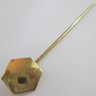 Vintage STICK PIN, Simple HEXAGONAL Design, Lightweight Gold Tone Base Metal Construction