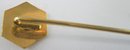 Vintage STICK PIN, Simple HEXAGONAL Design, Lightweight Gold Tone Base Metal Construction