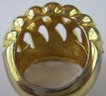 Vintage Finger Ring, Crystal Rhinestones, Gold Plated Base Metal Setting, Approximately Size 7.5