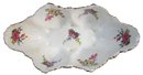 Signed AYNSLEY Brand, Vintage Footed SHELL Bowl Dish, Floral Pattern, White Base With Gold Trim, Approx 8.5'