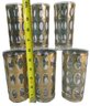 SET Of 6! Vintage CULVER Brand, HIGHBALL Glasses Tumblers, Gold PIZA Pattern, Approx 5.5' Tall