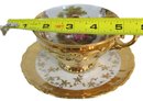 Signed BAREUTHER China, Vintage CUP & SAUCER Set, Victorian Style FRAGONARD Pattern, Heavy Gold Trim