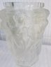 Signed LALIQUE Brand, Molded Flower Vase, NUDES Design, Approx 5.5' Tall