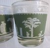 SET Of 6! Vintage JEANNETTE GLASS Brand, COCKTAIL Glasses Tumblers, Wedgwood Jasperware Style, Appx 3.25' Tall