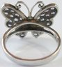 Contemporary Finger BUTTERFLY MARIPOSA Ring, BLUE Rhinestones, Sterling 925 Silver Setting, Approximate Size 9