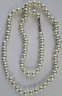 Vintage Single STRAND Necklace, Uniform Faux PEARLS, Individually Knotted, 35' Length, Clasp Closure
