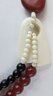 Double Strand Necklace, Chunky ONYX & CARNELIAN Beads, Asymmetrical Styling, BONE Hook & Loop Closure