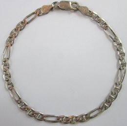 Vintage CHAIN Bracelet, Loop Design, Sterling .925 Silver, Made In ITALY, Functional Clasp Closure