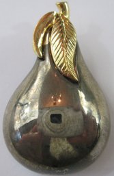Vintage BROOCH PIN, Whimsical PEAR Design, Bimetal Base Metal Construction
