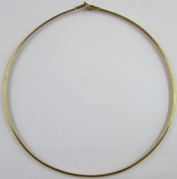 Vintage Flat COLLAR Style NECKLACE, Segmented Design With Clasp, Gold Tone Base Metal Finish