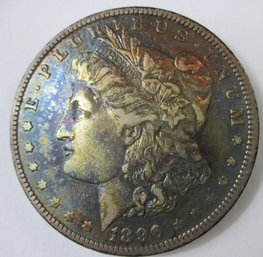 Authentic 1896O MORGAN SILVER Dollar $1.00, New Orleans Mint, 90 Percent SILVER, Discontinued United States