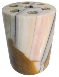 Polished AGATE Or MARBLE, Desktop PENCIL HOLDER, Approximately 3.25' Tall