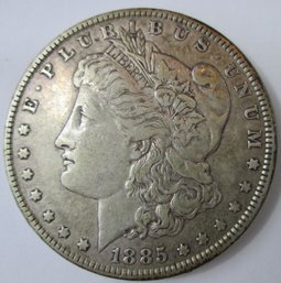 Authentic 1885P MORGAN SILVER Dollar $1.00, Philadelphia Mint, 90 Percent SILVER, Discontinued United States