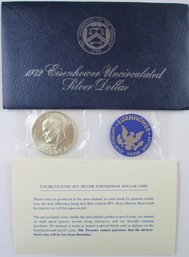 Authentic 1972S EISENHOWER DOLLAR $1.00, San Francisco Mint, 40 Percent SILVER Brilliant Uncirculated, US