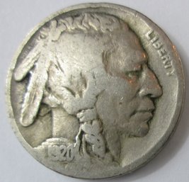 Authentic 1920P BUFFALO NICKEL $.05, Philadelphia Mint, Discontinued Design, United States Type Coin