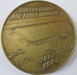 Authentic US AIR FORCE MUSEUM, Commemorative Souvenir Medal, Dated 1976, Dayton Ohio, Bronze Tone