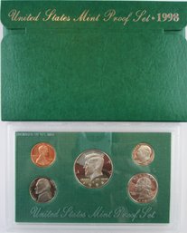 SET Of 5 COINS! Authentic 1998S PROOF SET, Uncirculated, San Francisco Mint, JOHN KENNEDY $.50, United States