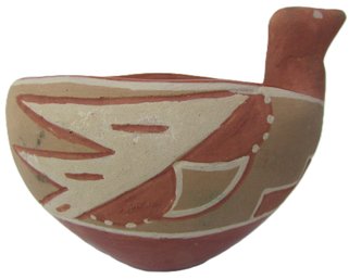 Vintage Handmade BIRD Bowl, Native American Style Decoration, Approx 4.5' Long