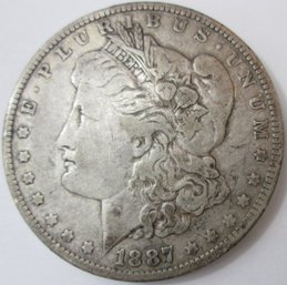 Authentic 1887O MORGAN SILVER Dollar $1.00, New Orleans Mint, 90 Percent SILVER, Discontinued United States