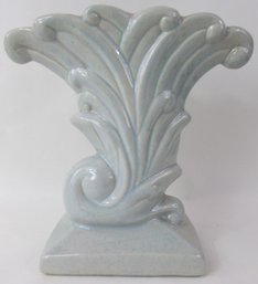 Vintage GONDER Art Pottery, FLORAL Vase, GRAY MCM Gloss Glaze, Appx 7,' Made In USA