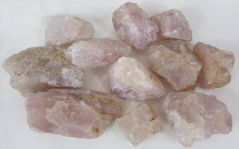 Lot Of Individual Natural ROSE QUARTZ Crystals, Irregular Shape, Approximately 1077g