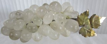 Vintage Table Art Accent, GRAPE Cluster, Polished QUARTZ Crystals,  Approx 5'