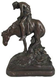Vintage BOOKEND, Figural Reproduction HORSE RIDER Design, Heavy, Appx 6' Tall