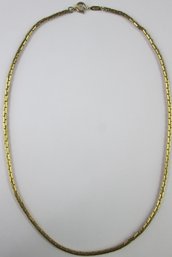 Signed MONET, Vintage 14' Chain NECKLACE, Gold Tone Base Metal, Functional Clasp Closure