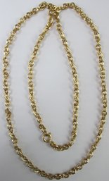 Vintage Basic Chain Necklace, Medium Gauge Links, Gold Tone Base Metal Construction, Approximately 24' Long