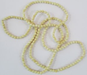 Vintage Single Strand Necklace, Ivory Color Mini Beads, Slip Over Style, Approximately 34' Length