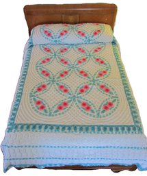 Fantastic Vintage CHENILLE Stitch BEDSPREAD, Intricate FLOWERS Pattern, Clean! Approx 98' X 88'