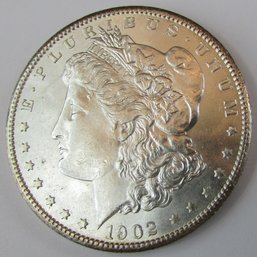 Authentic 1902O MORGAN SILVER Dollar $1.00, New Orleans Mint, 90 Percent SILVER, BU, Discontinued Design