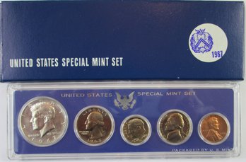 SET 5 COINS! Authentic 1967P SPECIAL MINT SET, Uncirculated, Philadelphia Mint, 40 Percent SILVER Kennedy Half